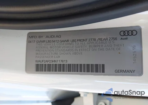 2017 Audi A6 3.0T Premium Plus из США, поврежденный, VIN WAUF2AFC0HN117813